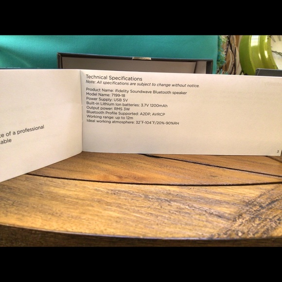 Ifidelity Soundwave Bluetooth speaker. NWOT - Picture 5 of 5